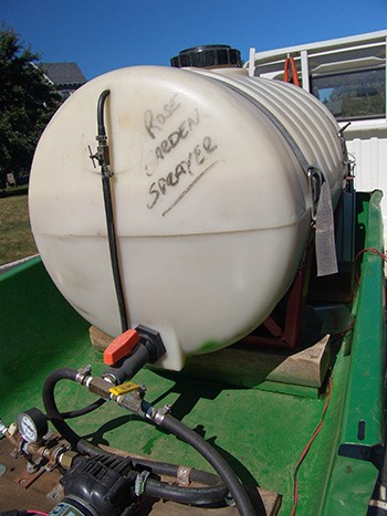 Similar equipment is used to apply fish hydrolysate. photo credit: R. Robert